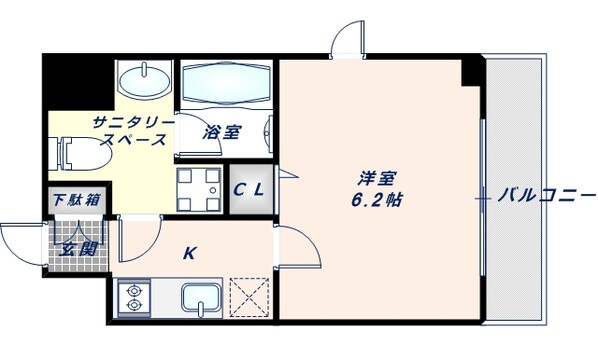 新深江駅 徒歩7分 8階の物件間取画像